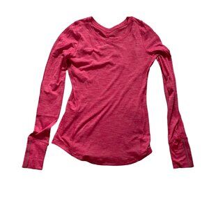 Lululemon Womens Long Sleeve Pink Athletic Top